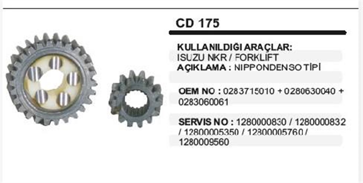 Rediktör İç Dişli Seti Isuzu Nkr Forklıft Hino Forklift | Ith Mdcd175