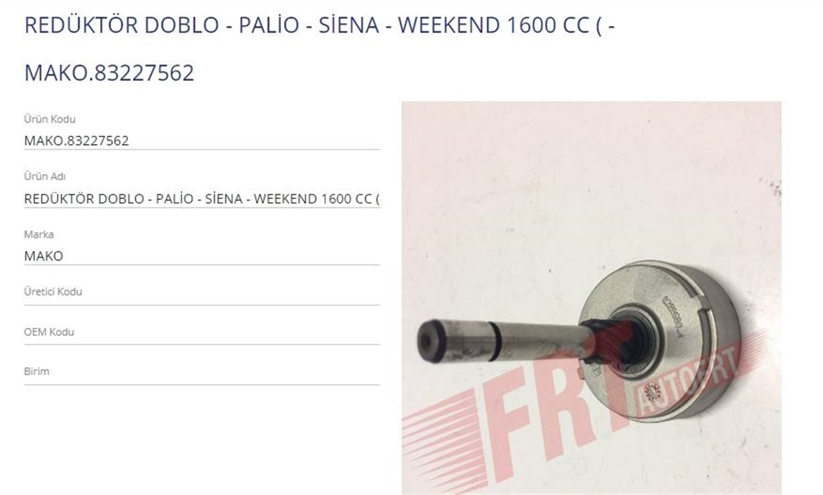 Rediktör Takımı Doblo Palio Siena Weekend 1600 Mako83227562 | Mako 83227562