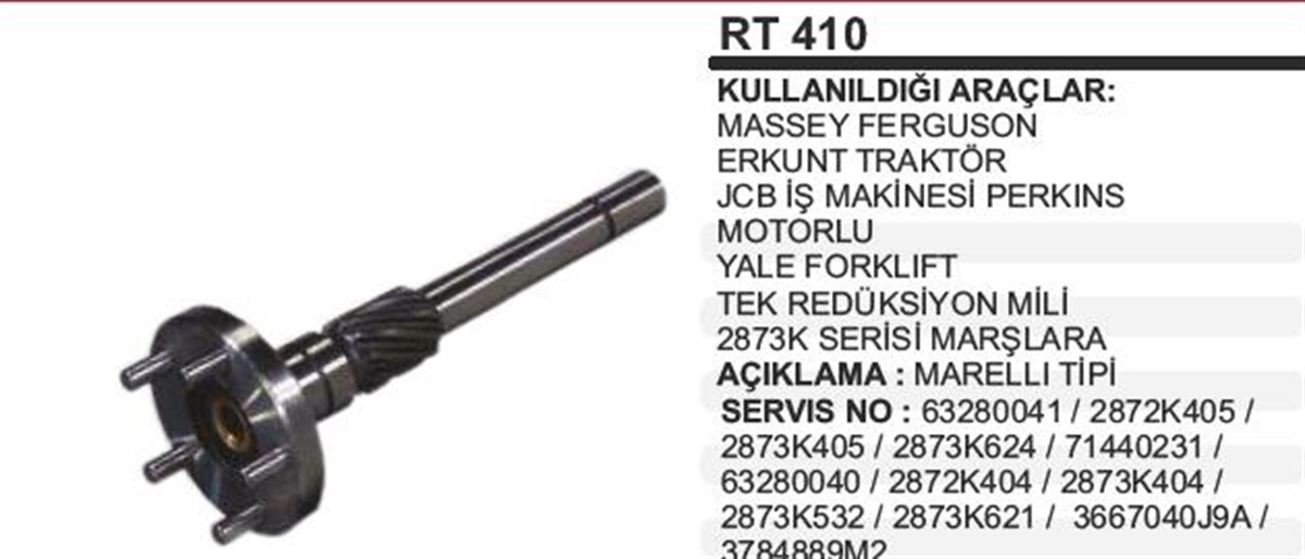 Rediktör Mili Jcb Perkins-mf-marelli Tip Mili İnce | Ith Rt410