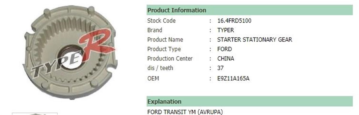 Rediktör Plastiği Ford Motograf | Ith Fr164frd5100