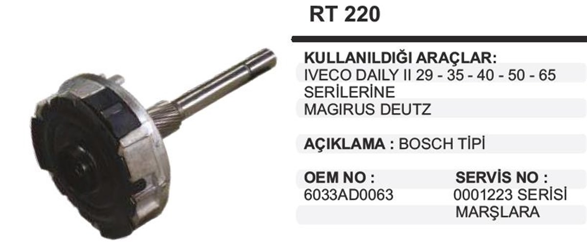 Rediktör Takımı Bosch Tip Iveco Daıly Rt220 Magurus Deutz | Ldp Rt220