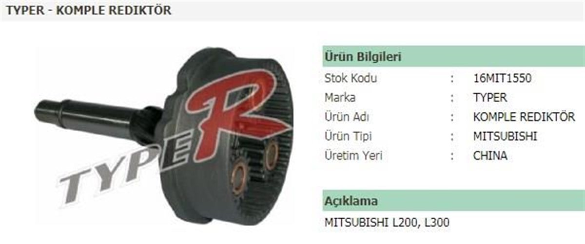 Rediktör Takımı Komp. Mıtsubishi L200 L300 H100 Reno Kango 1,9d Master Partner | Ith Rtmıt1550