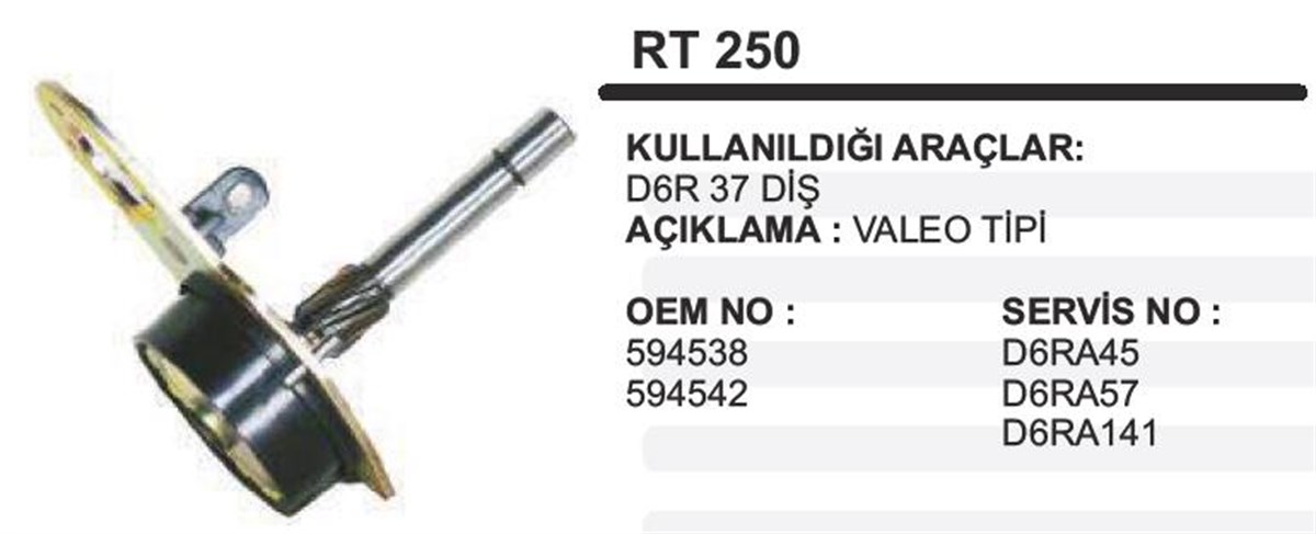Rediktör Takımı Komple 37diş Kalın D7ra D6r Rt250 8diş Kollektöre Göre | Ith Rt250