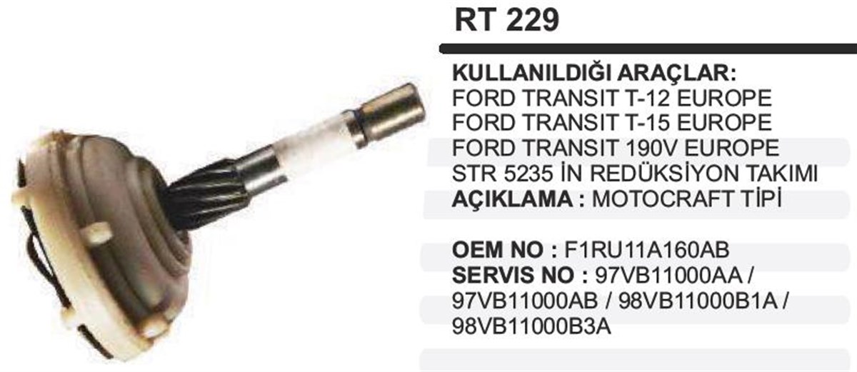 Rediktör Takımı Komple Ford Transit Ym--düz | Ith Rt229