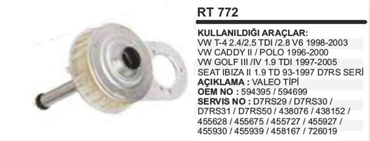 Rediktör Takımı Vw Polo Golf Caddy D7r Volkswagen Ters Dönüş | Ith Rt772
