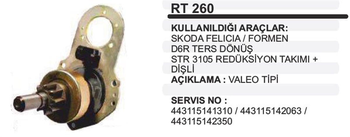 Rediktör+dişli Kompl-skoda Felicia D6ra Ters Dönüş Valeotip-rt260 | Ith Rt260