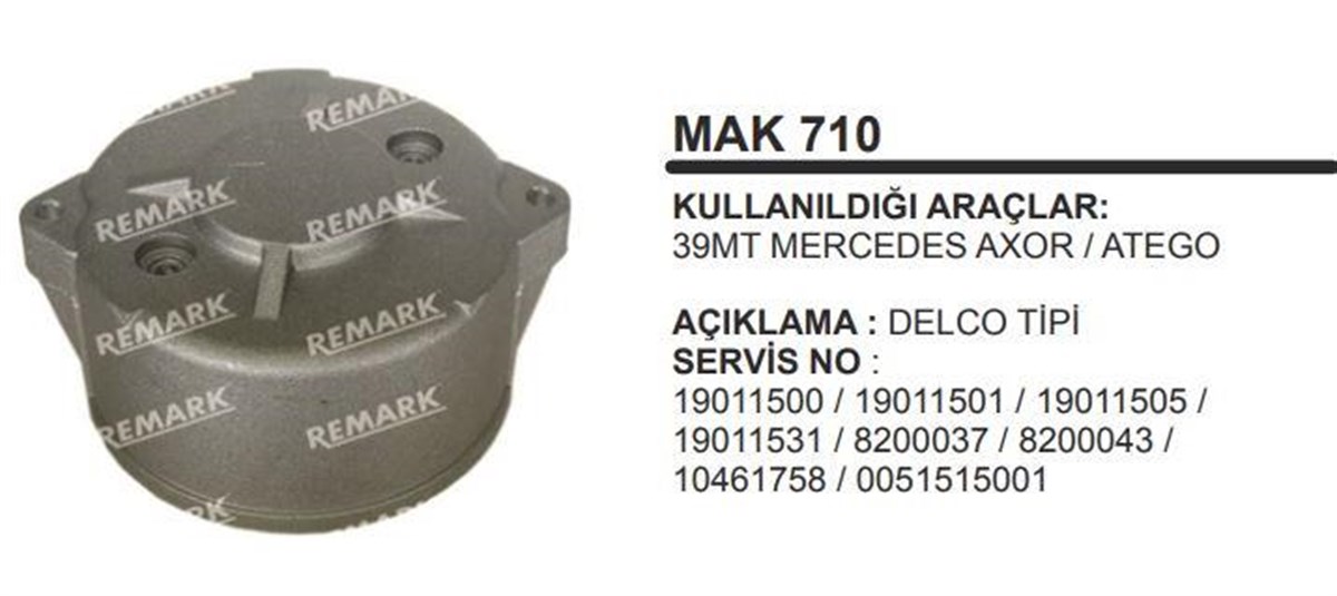 Marş Arka Kapak Delco 39mt Mercedes Axor Atego Renault Volvo Fh16 Tır Magnum Ae390 Ae430 Tır | Remark Mc710