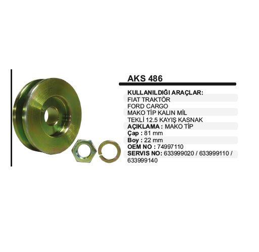 Alternatör Kasnağı Fıat Traktör Ford Cargo 12.5 Tekli Kayış Ford D1210 J9 Dodge D250 Kalın Döküm -------74997110 Remark- Aks486 | Remark Aks486