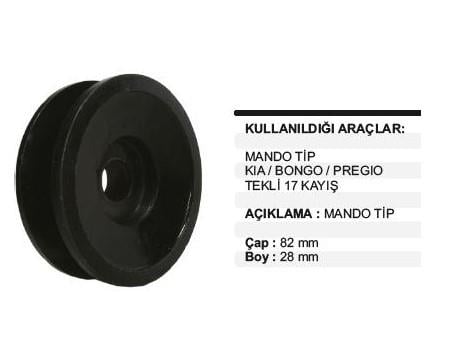 Alt. Kasnağı Sabit Tekli Mando Kia Bango Pregio | Remark Aks920