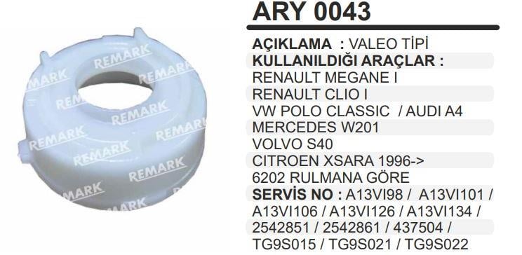 Alternatör Rulman Yuvası Valeo Tip 6202 2545308 | Remark Ary0043