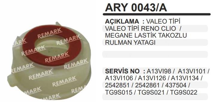Alternatör Rulman Yuvası 6202 Lastik Takozlu Valeo Tipi Renault Clio Megane | Remark Ary0043a