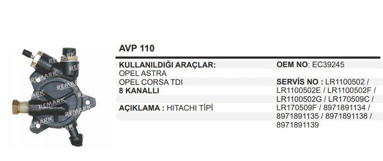 Vakum Pompası Opel Astra G Corsa C Combo 1.7 Tsı Avp110 | Remark Avp110