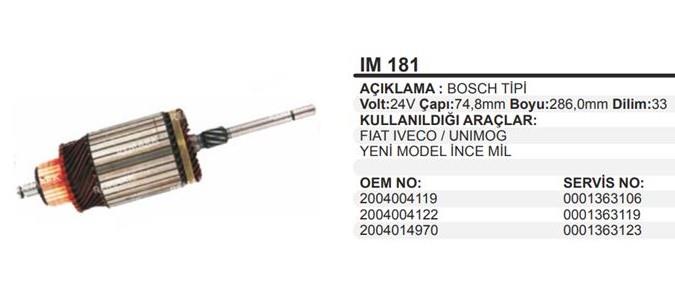 Marş Kollektörü 24v Fıat 50nc İveco İnce Mil | Remark Im181