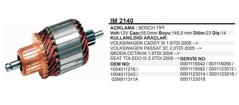 Marş Kollektörü 12v Vw Cady T5 Seat-55x146x14 | Remark Im2140