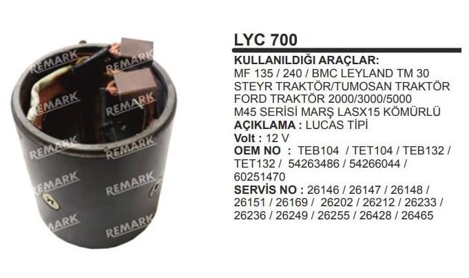 Marş Yastığı 12v Gövdeli Bmc Ford Steyr Mf | Remark Lyc700