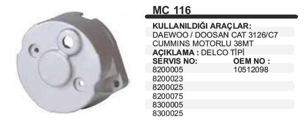 Marş Arka Kapak Cat Cummins Daewo 38mtmc116 | Remark Mc116