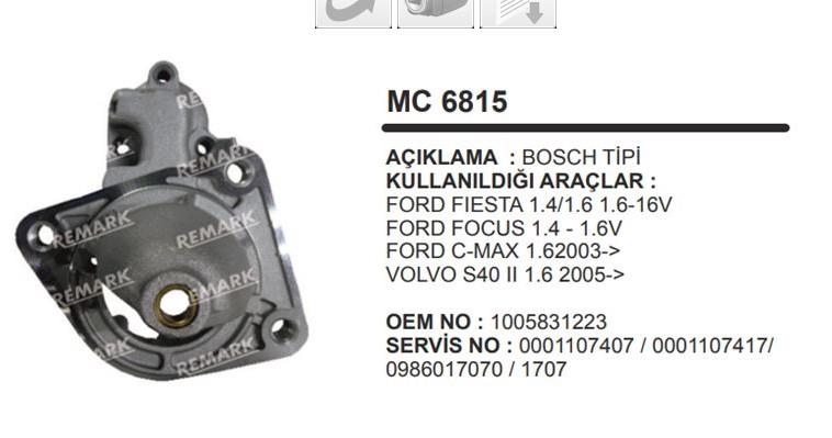 Pinyon Kapağı Ford Fiesta Focus Cmax Volvo S40 Iı Bosch Tipi | Remark Mc6815