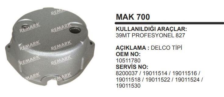 Marş Arka Kapak 39mt Profosyonel 827mc700 Mak700 | Remark Mc700