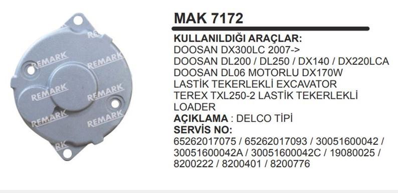 Marş Arka Kapak Delco 29mt Doosan | Remark Mc7172