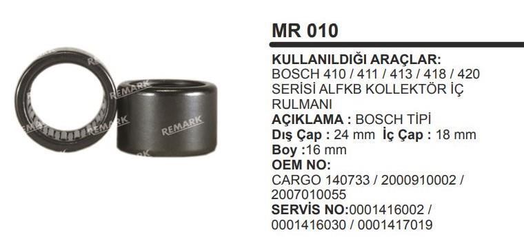 Marş Kollektörü İç Rulmanı Alfkb | Remark Mr010