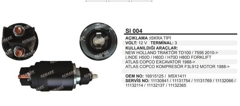 Marş Otomatiği 12v Atlas Copco New Holland | Remark Sı004