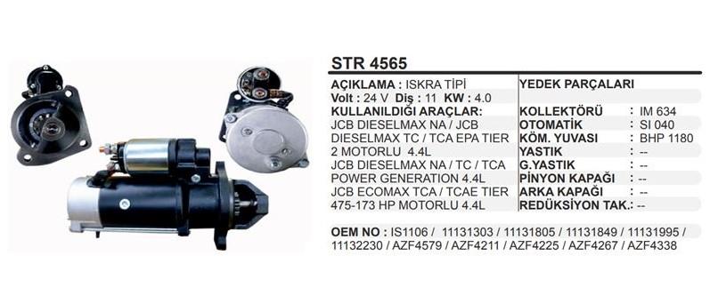 Marş Motoru 24v 11diş Jcb Ecomax Jeneretör | Remark Str4565
