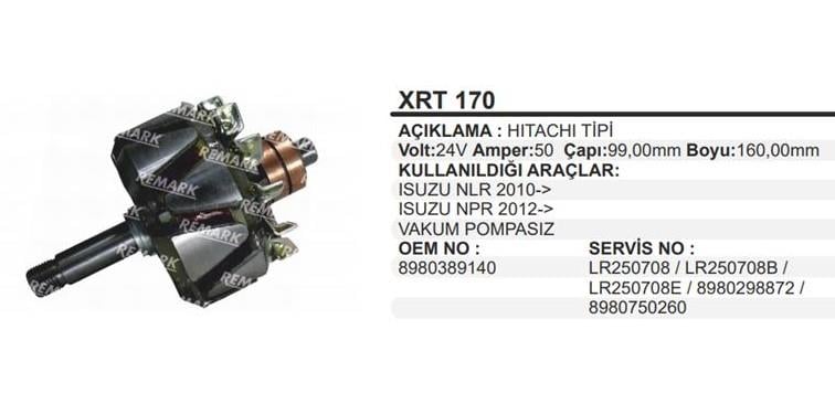 Rotor 24v 50ah Isuzu Nlr Npr Vakumsuz 13- | Remark Xrt170