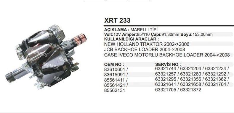 Rotor 12v 90-120ah New Holland Jcb | Remark Xrt233