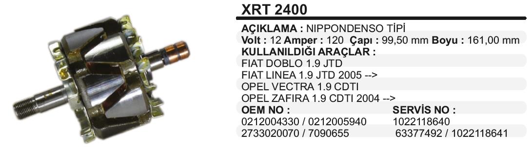 Rotor 12v 120ah Opel Vectra Zafira Fıat Linea Doblo Punto Xrt2400 | Remark Xrt2400