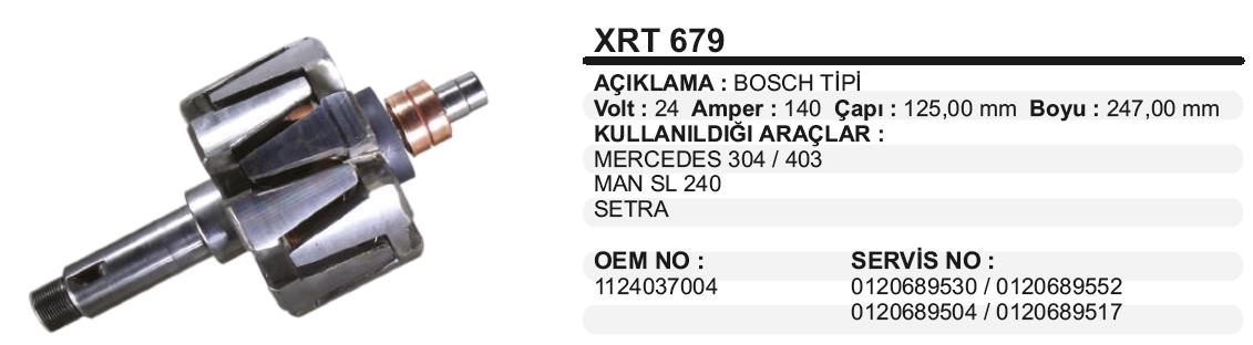 Rotor 24v 140ah Mercedes 303/403 125*250 Xrt679 | Remark Xrt679