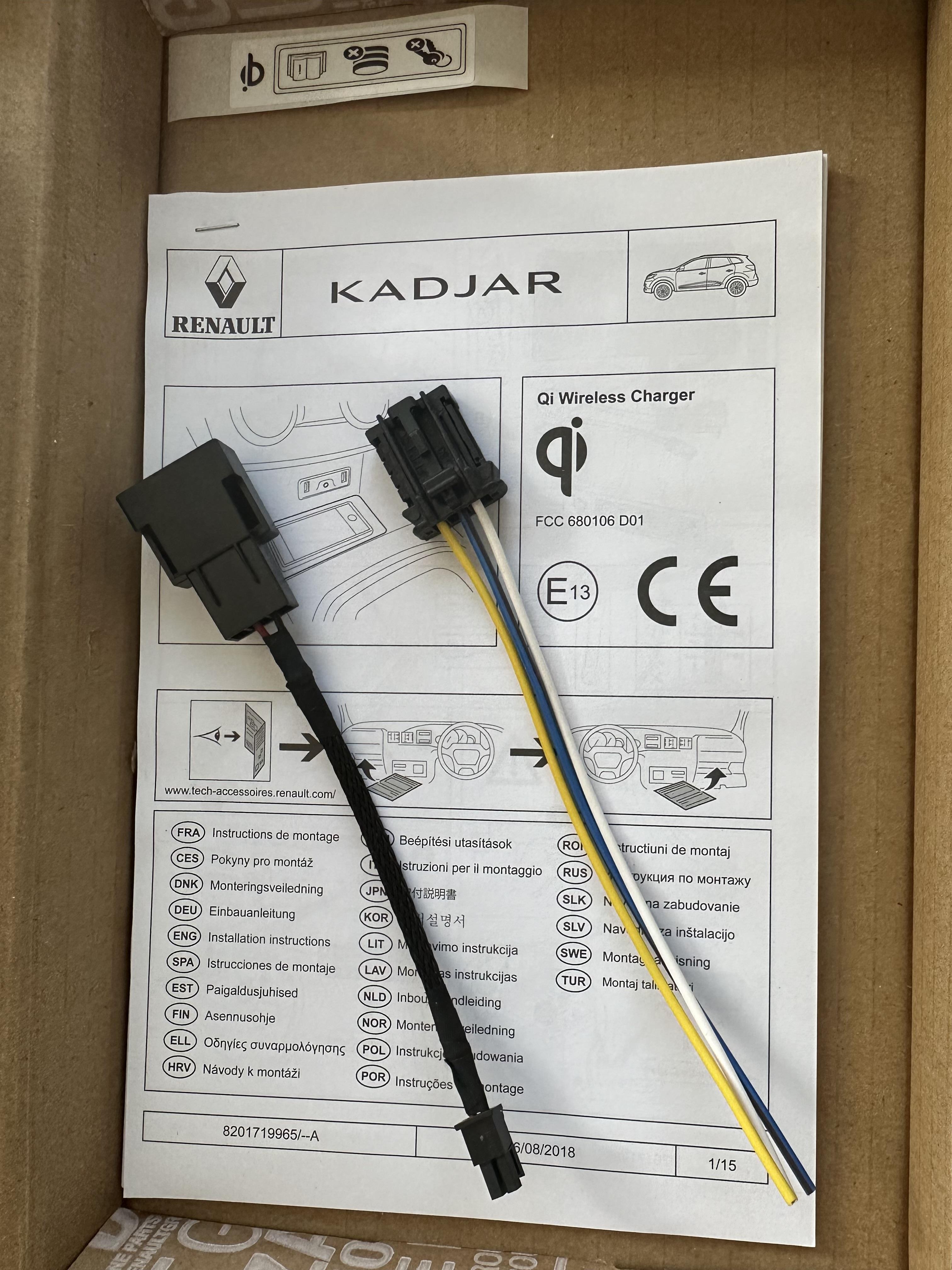 Şarj Cihazı Kablosuz Wifi Renault Kadjar Üniversal Tüm Araçlara Uyumlu | Renault 8201719965