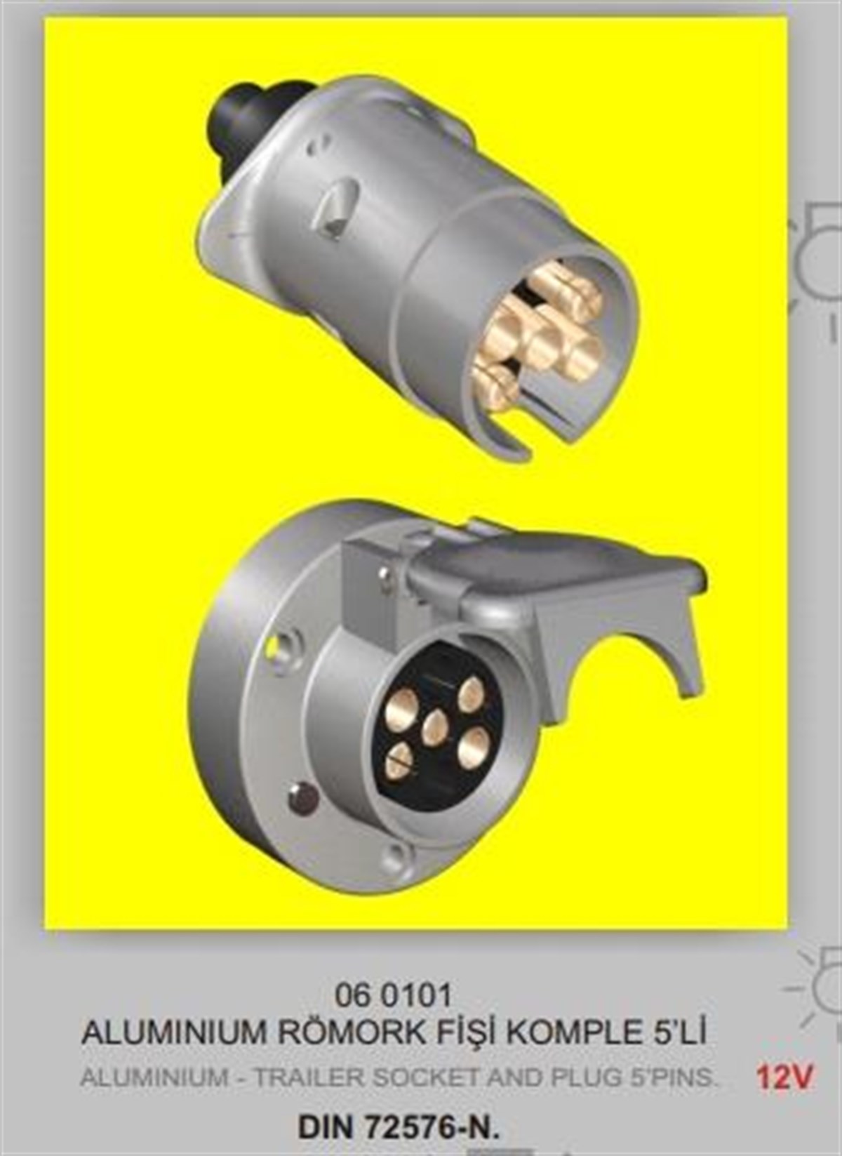 Römork Fişi 5li (komple Metal) 060101 | Eng 060101