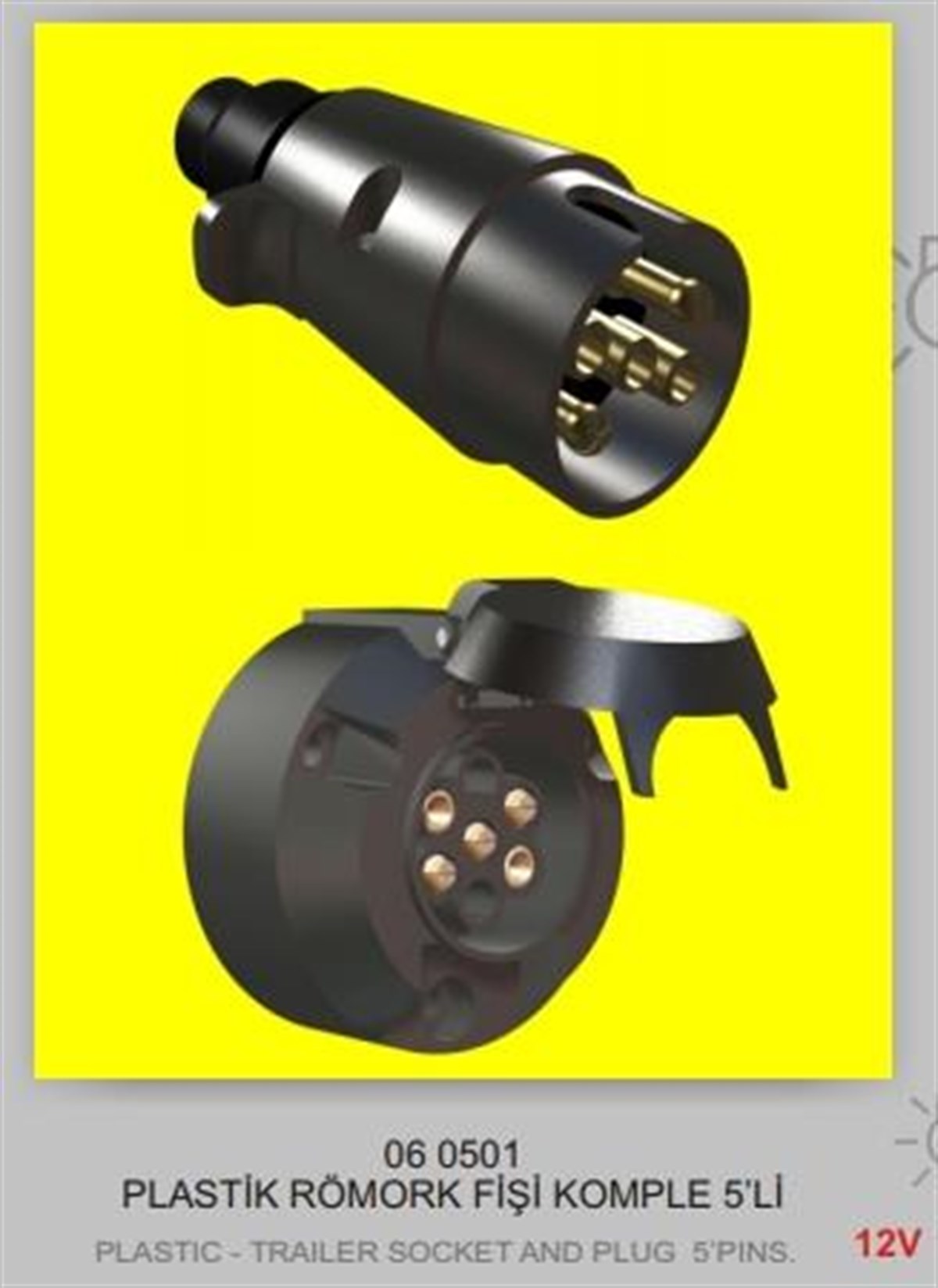 Römork Fişi 5li (komple Plastik) 060501 | Eng 060501