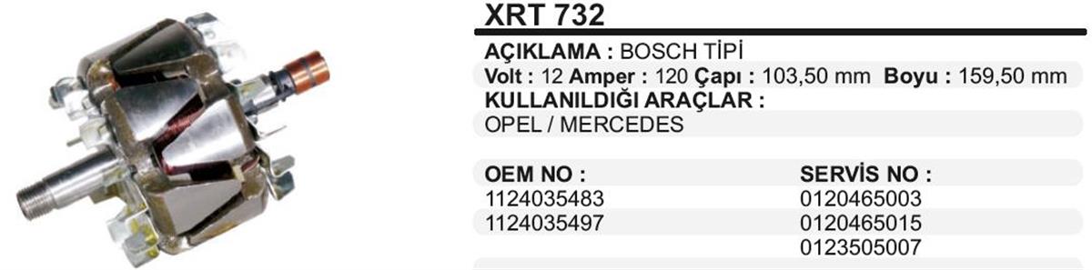 Rotor 12V 120Ah Mercedes Opel Bosch Tipi 103,5*160 Xrt732 | Remark Xrt732