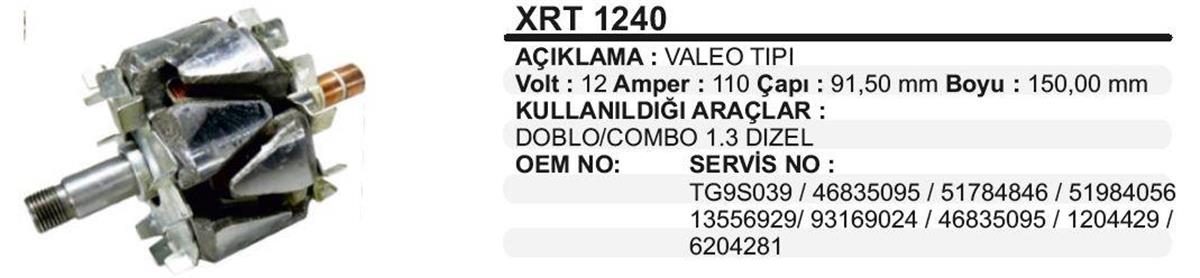 Rotor 12v 90ah-110ah Albea Multi Doblo Doblo Albea 1,3 Mjet Corsa Combo Palio Xrt1007 Wrt888 | Martek Xrt1240