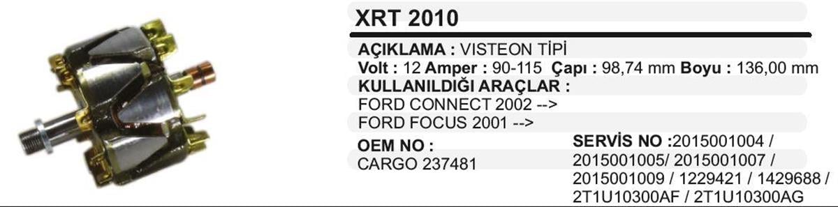 Rotor 12v 90ah-115ah Ford Connect 98*137 Focus Wrt985 Xrt2010 | Martek Xrt2010