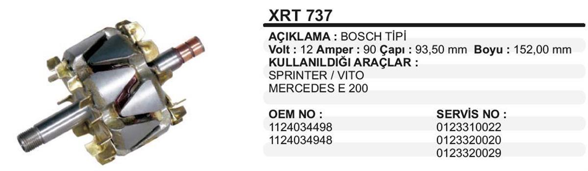 Rotor 12v 90ah Mercedes Sprinter Vito E200 93.5*153 Renault Kango Symbol 1.2 Vw Bora -xrt737 | Remark Xrt737