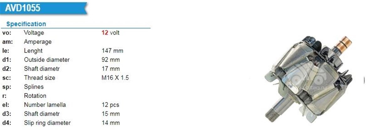 Rotor 12v Accent Blue İ10 İ20 İ30 Kıa Ceed Rio Benzinli | Orj Korea3734003805