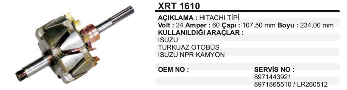 Rotor 24v 60ah Isuzu Campion Ym Xrt1610 | Ith Xrt1610