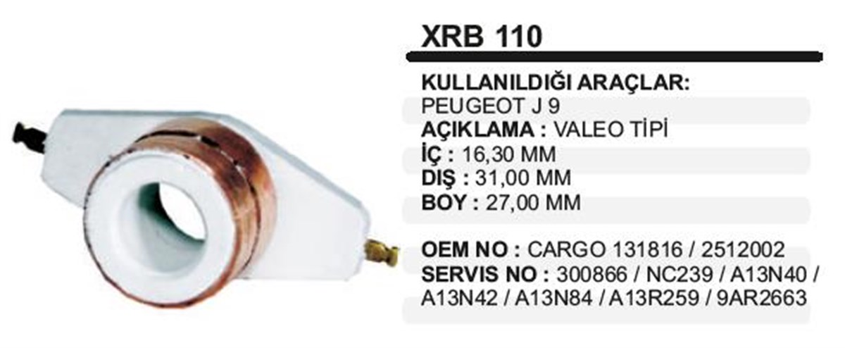 Rotor Bakırı J9-valeo Tip  Wrb110 | Ith Xrb110