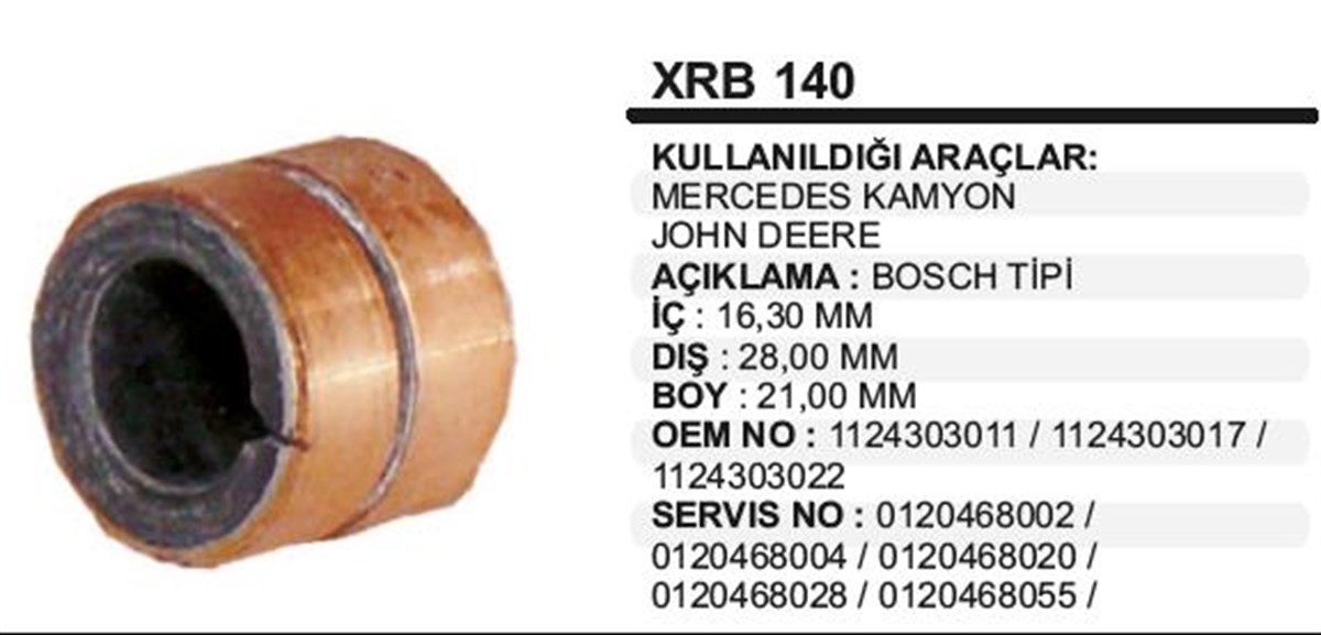 Rotor Bakırı Mako Tipi Ym Uzun Xrb140 | Ith Xrb140
