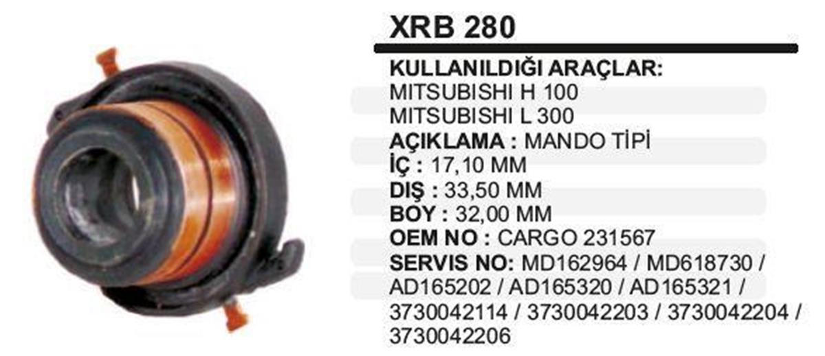 Rotor Bakırı Mıtsubıshı H100 L200 L300 Hyundai H100 Mıtsubıshi | Martek Xrb280