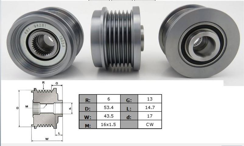 Alt.kasnağı 6kan (ford Cmax Fıesta 4 Focus 3 Kuga 2 Transit Connect Courıer 1.5-1.6-2.0tdci) (535023710 Wai 9 | Schenna Ksn94281