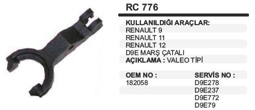 Marş Çatalı Valeo Tip R9 R11 R12 D9e | Schenna Rc776