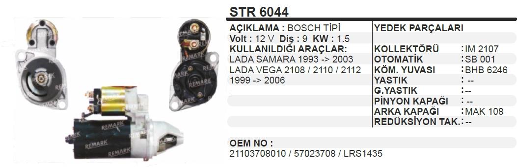 Marş Motoru 12v 9diş Lada Vega Ters Dönüş Str6044 | Schenna Str6044