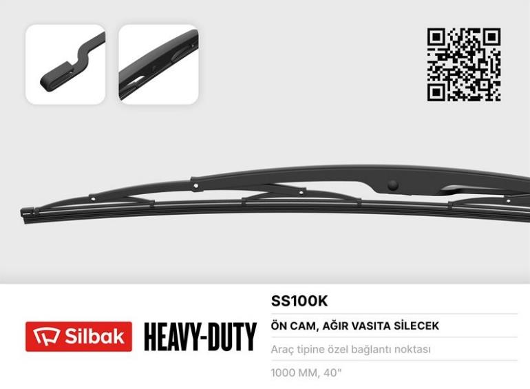 Silgi Süpürgesi 1000mm Kancalı Mercedes Tourismo Travego 100cm | Silbak Ss100k