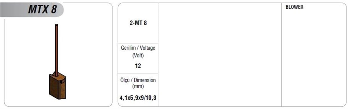 Silecek Kömürü 12v Mercedes Opel Bmw Vw Ford 4x6x9x10 | Mega Mtx8