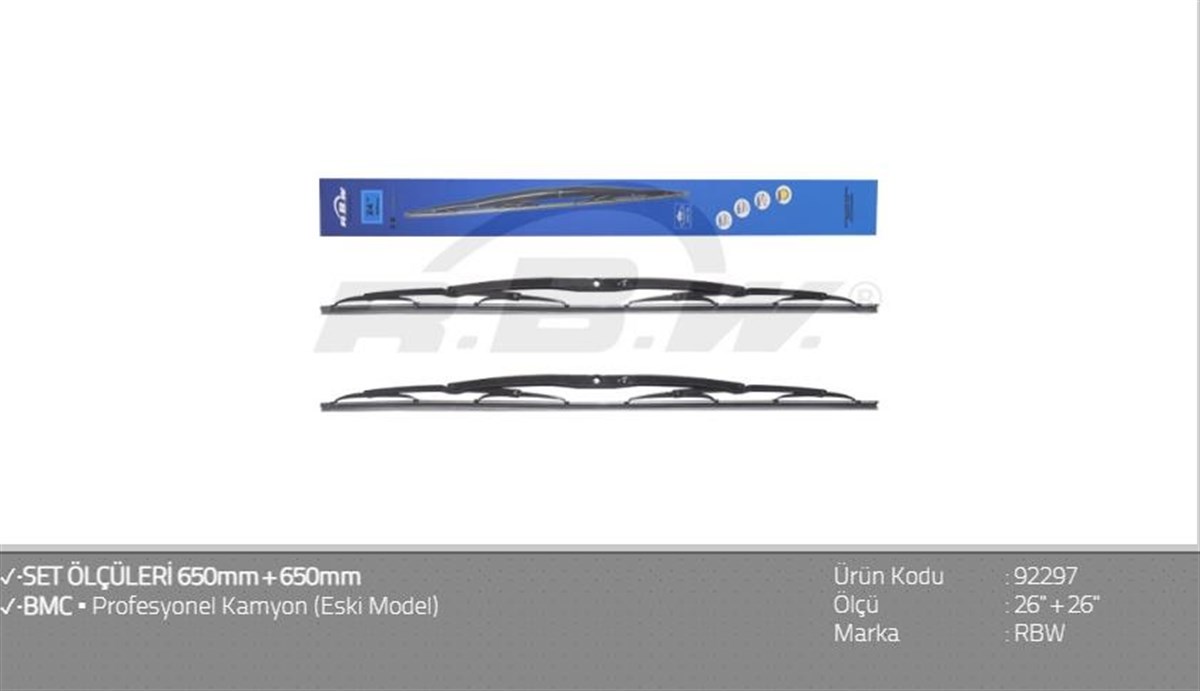 Silecek Süpürgesi 650mm 650mm Bmc Pro Truck | Rbw 92297