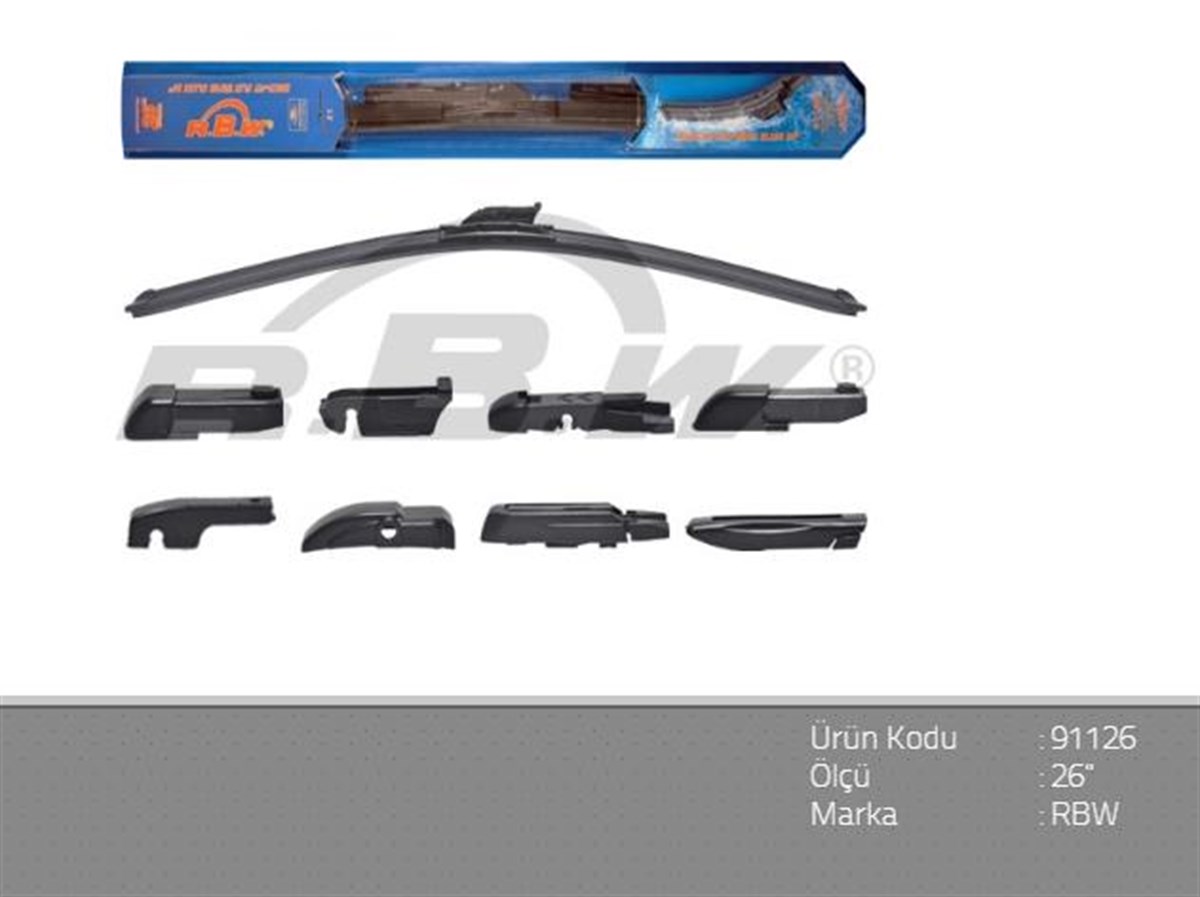 Silecek Süpürgesi 650mm Aparatlı Banana Tip 8 Aparatlı | Rbw 91126