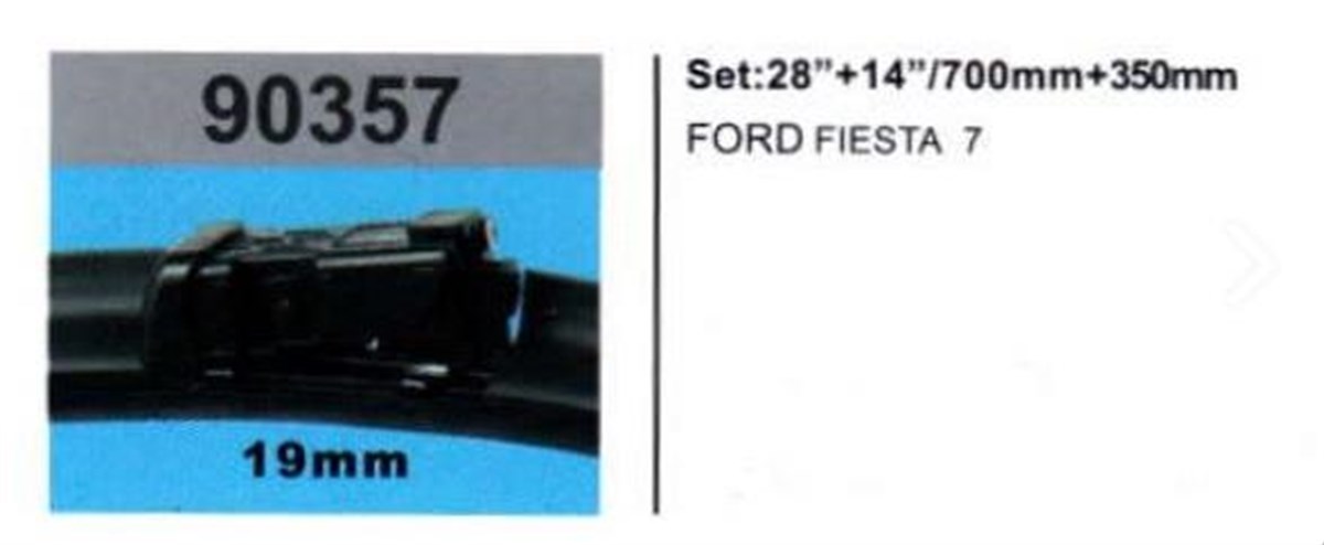 Silecek Süpürgesi Ford Fiesta 35cm-70cm Rbw90357 | Rbw 90357